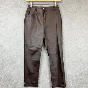 Tower Hill Collection‎ brown Leather Pants Lined Size 4P